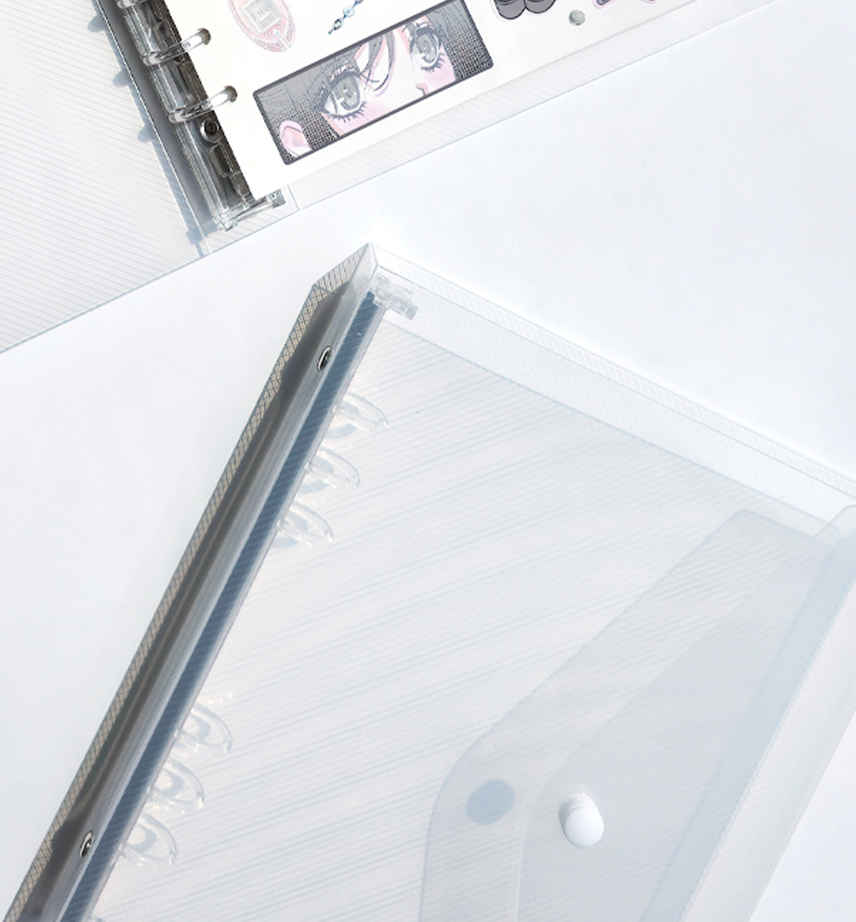 A5 Clear Button Binder Cover