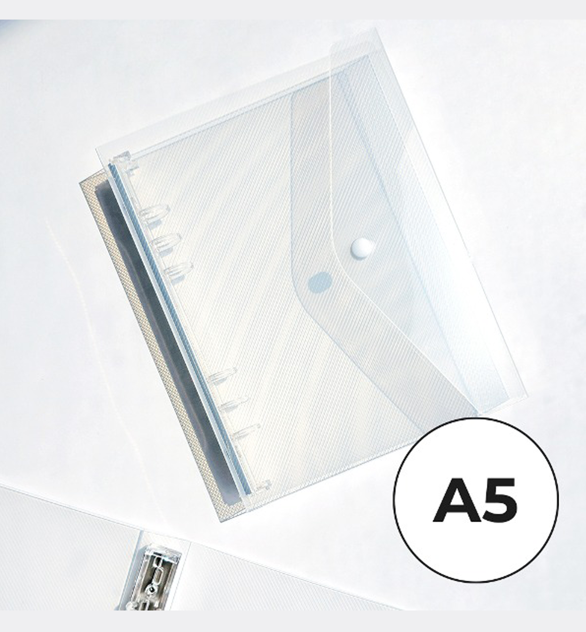 A5 Clear Button Binder Cover