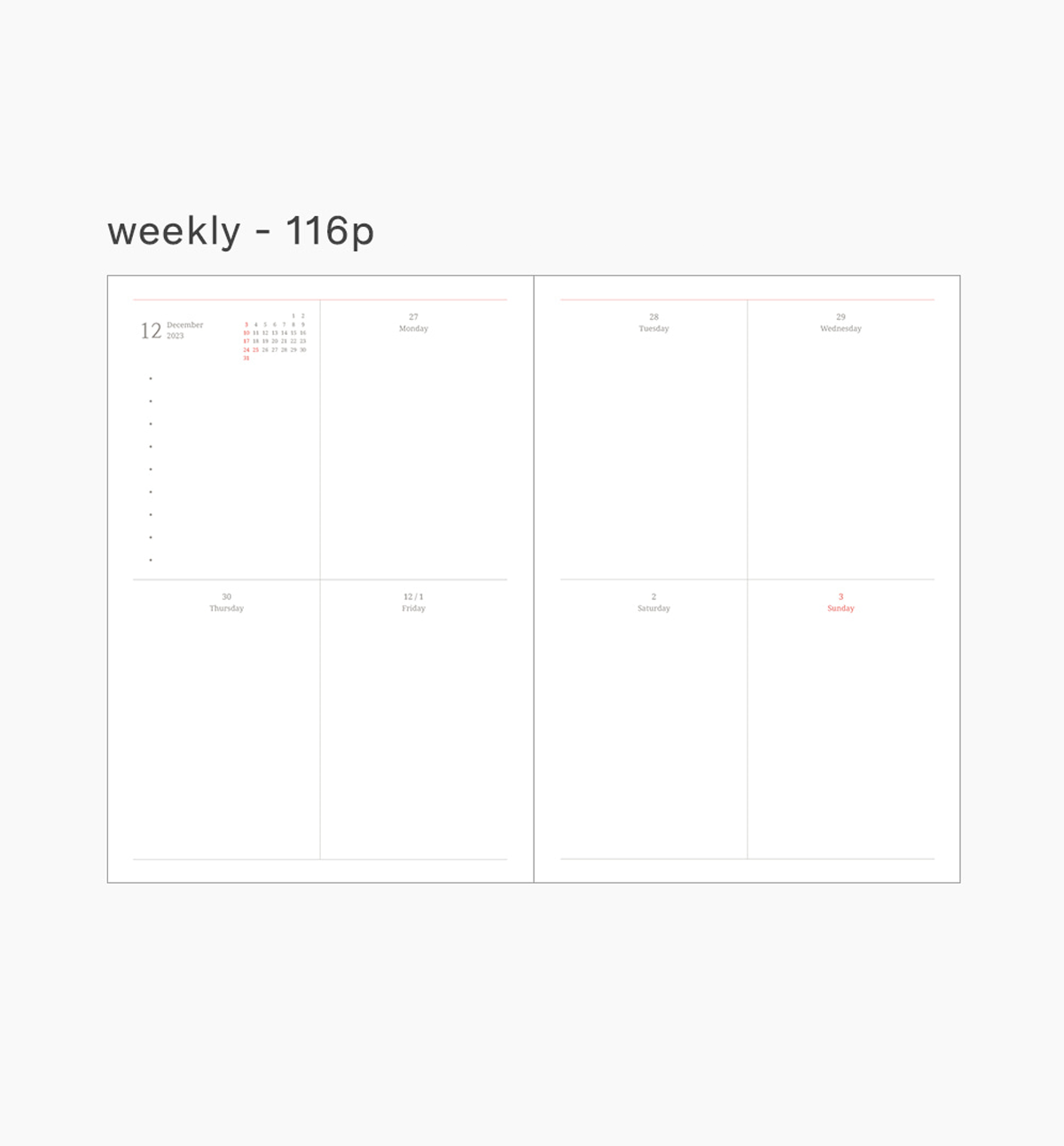 2024 Object Weekly Planner
