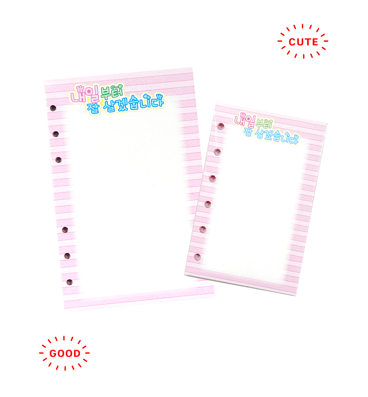 A6 I'll Live Well Paper Refill [Pink]