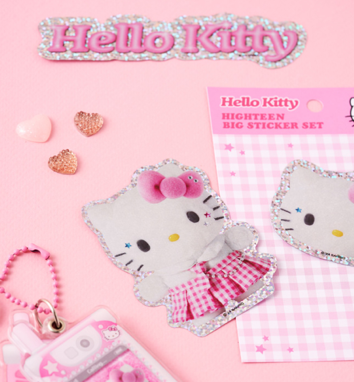 High Teen Hello Kitty Hologram Big Sticker Set