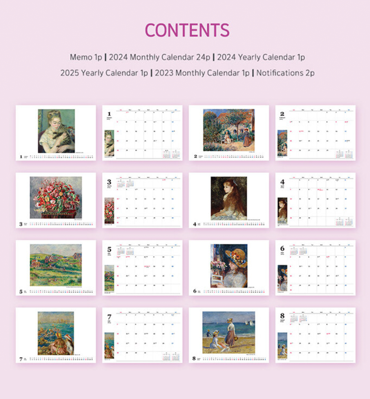 2024 Art Desk Calendar [Renoir]