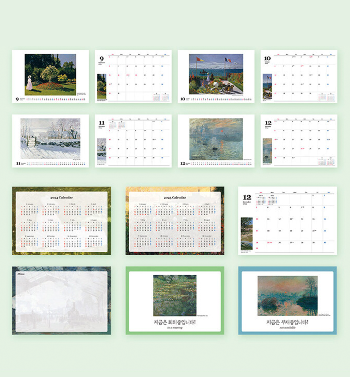2024 Art Desk Calendar [Claude Monet]