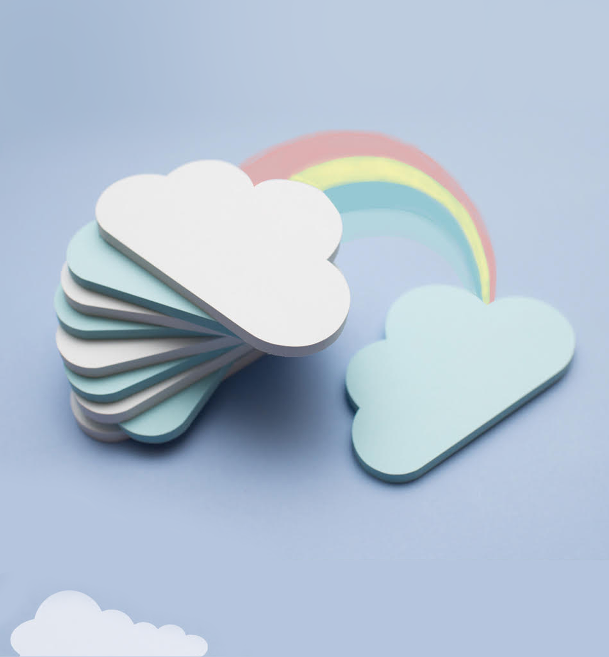 Sanrio Characters Rainbow Cloud Shape Sticky Memo Pad School