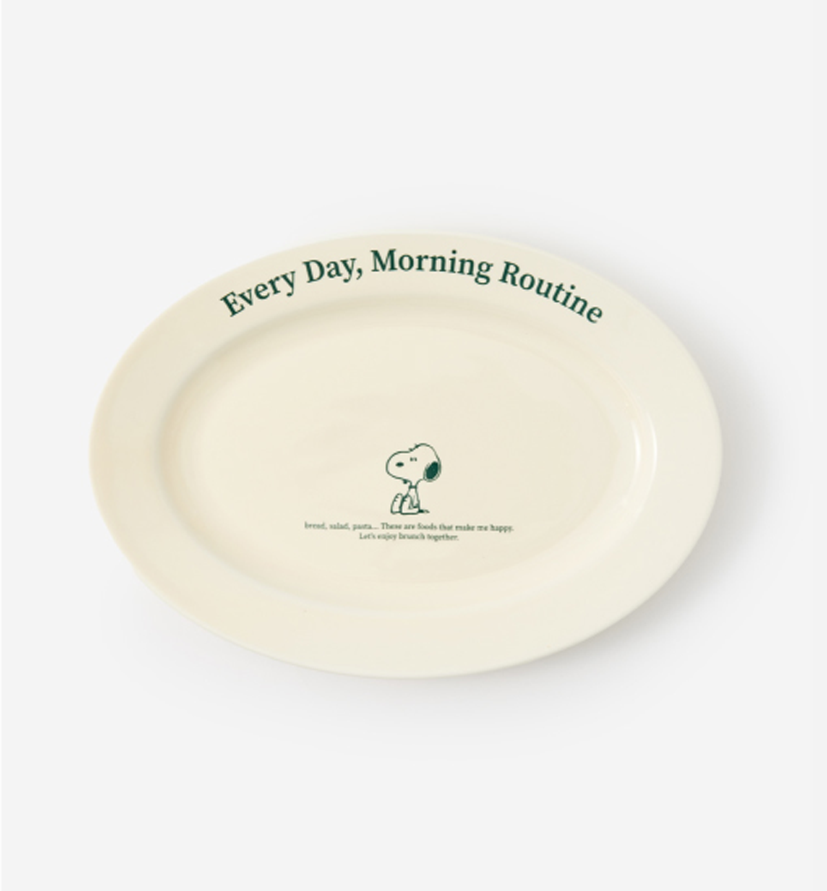 Peanuts Snoopy Oval Plate [Lettering Line]