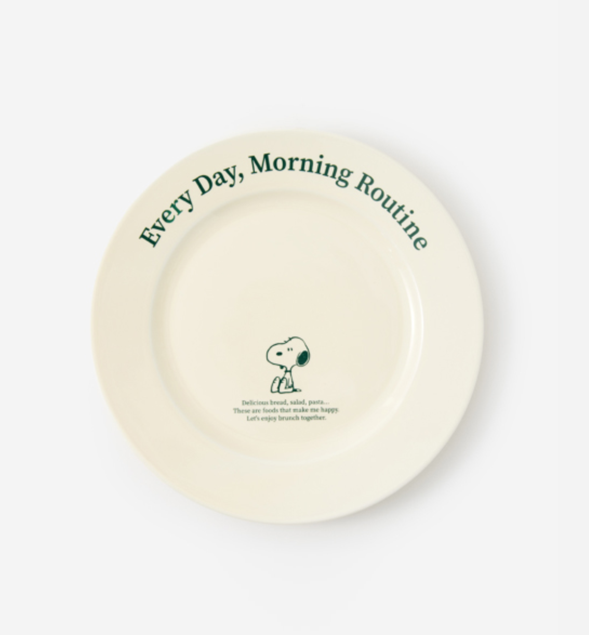 Peanuts Snoopy Round Plate [Lettering Line]