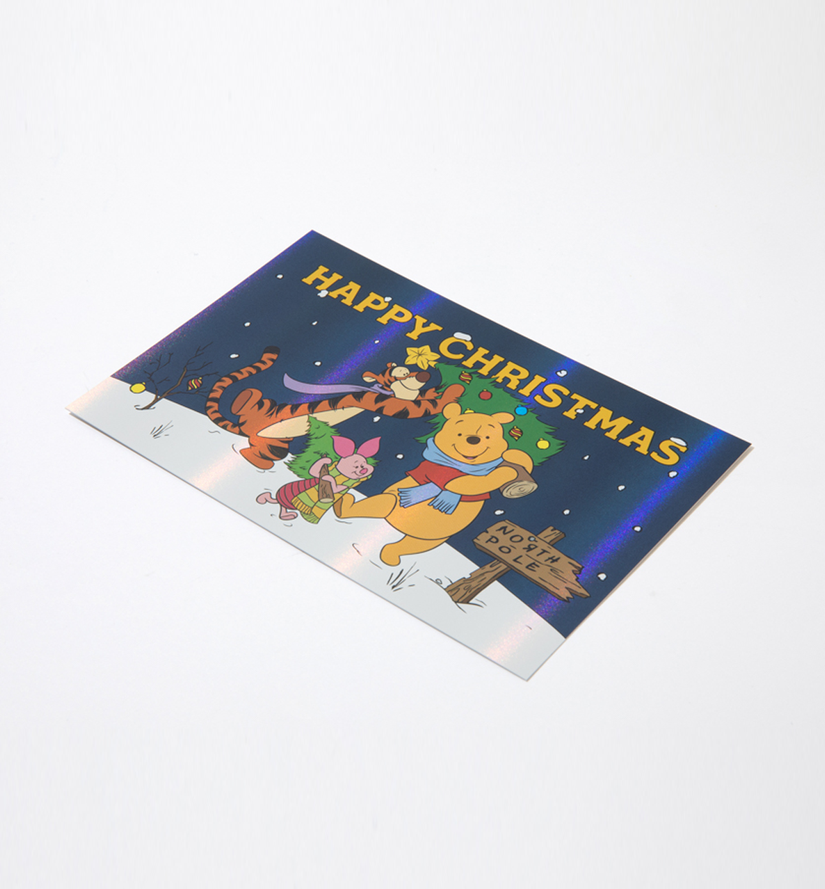 Winnie The Pooh Christmas Hologram Postcard