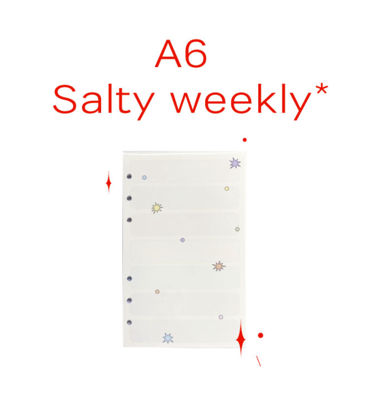 A6 Salty Weekly Paper Refill