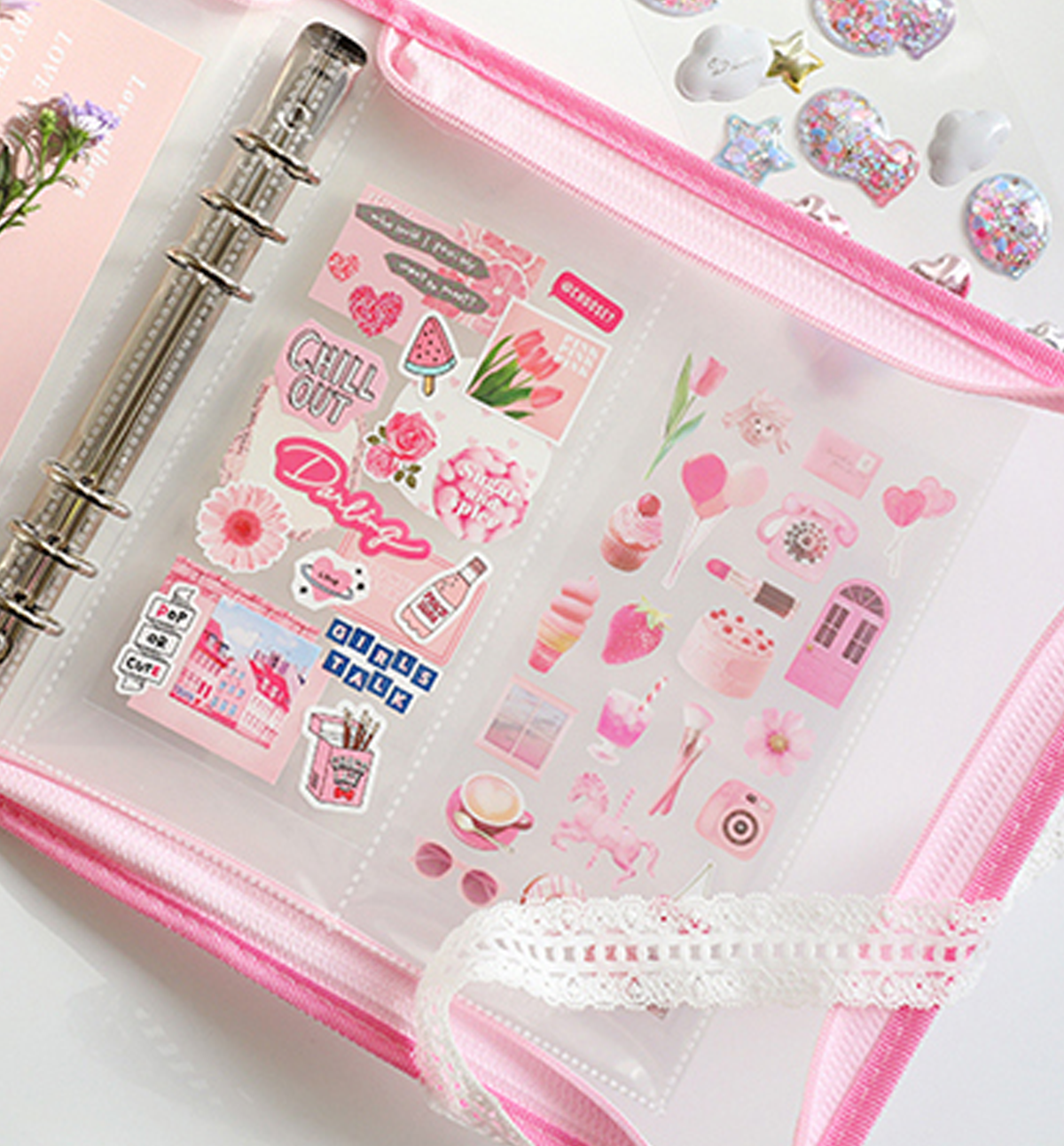 A5 Wide Clear Zipper Binder Cover
