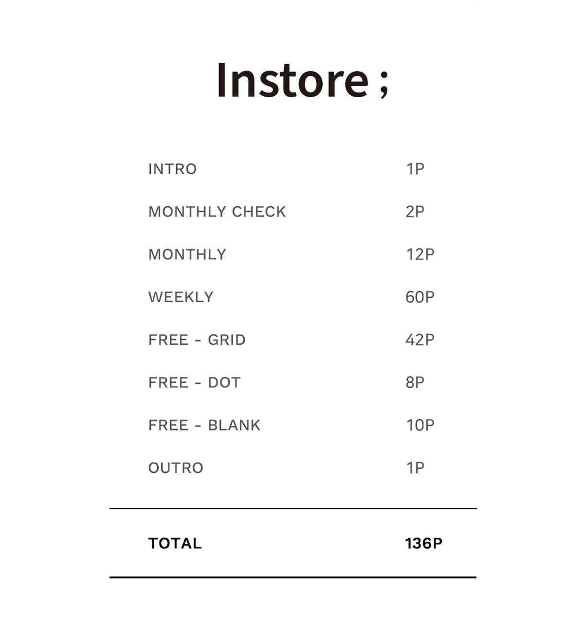 InStore Weekly Planner [6 Months]