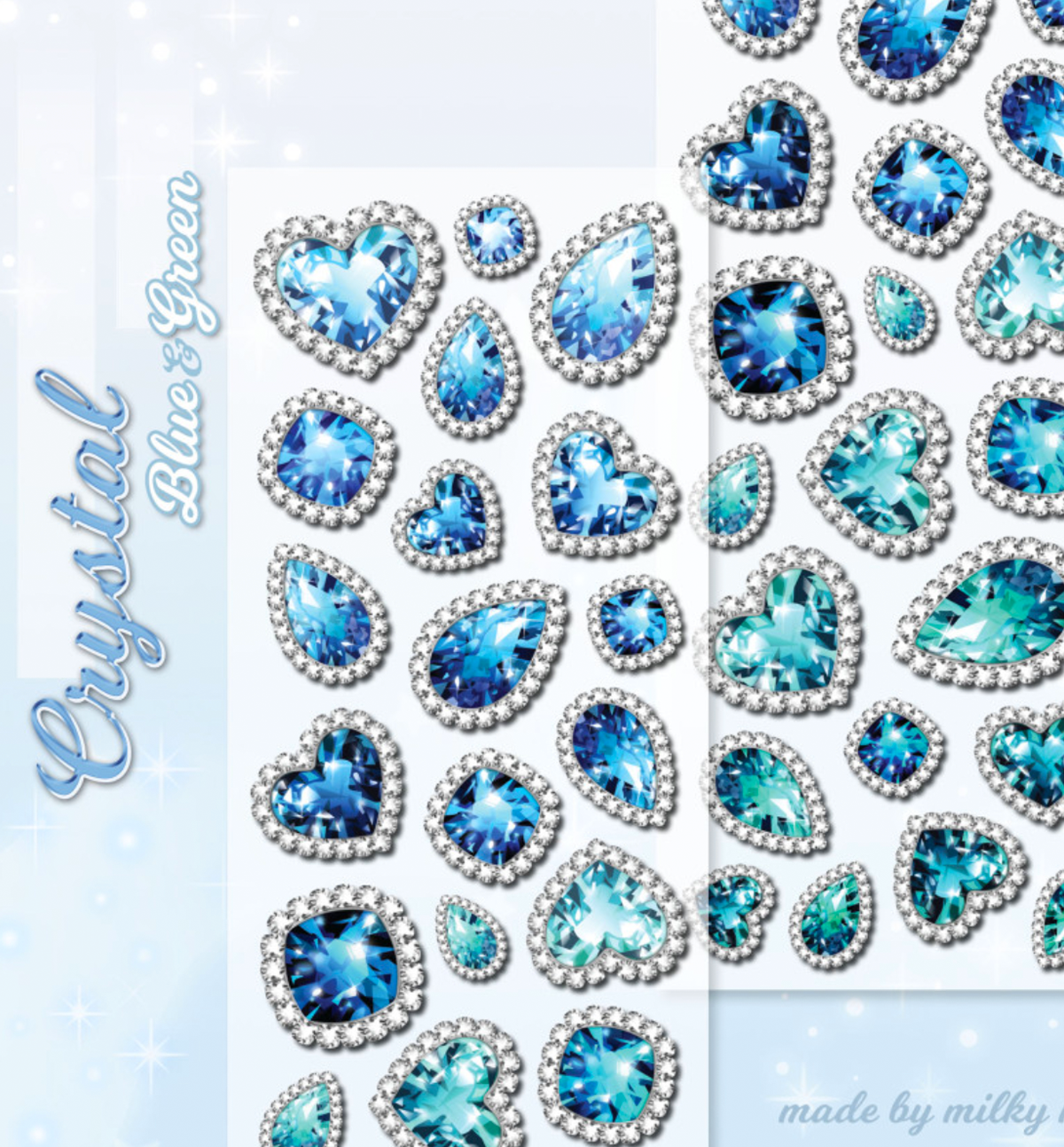 Colorful Crystal Seal Sticker [Blue Green]