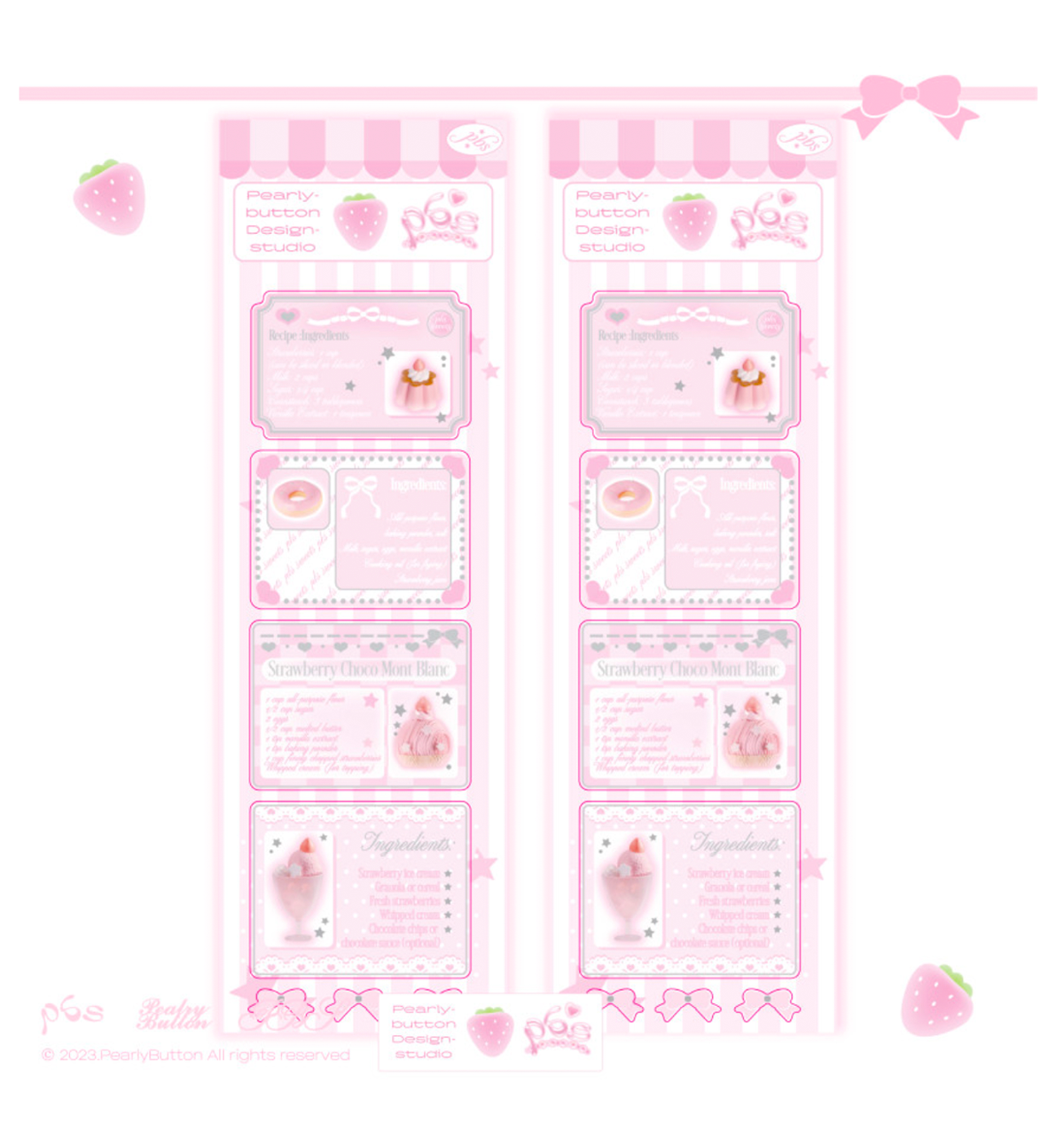 Pink Recipe Book Seal Sticker