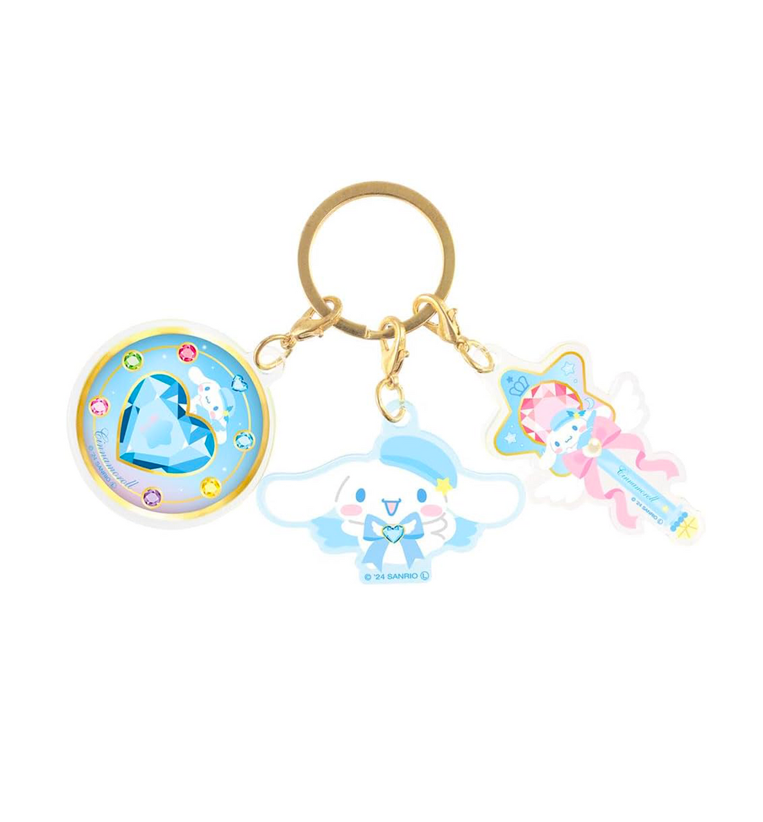 [JAPAN] Sanrio Magical Jewelry Keyring 3 Charms [Cinnamoroll]