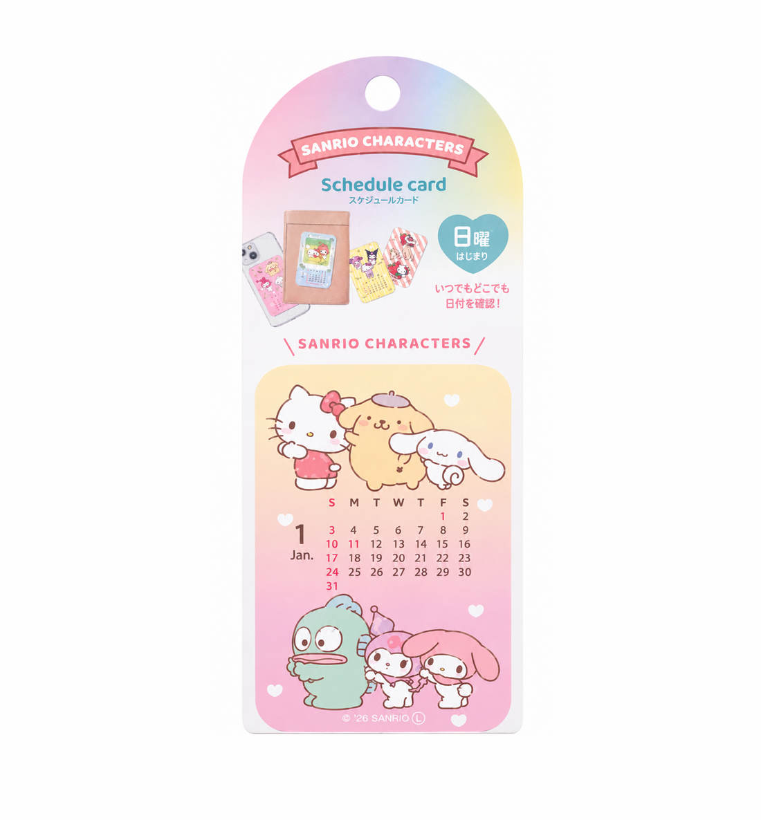 [JAPAN] 2027 Sanrio Calendar Schedule Card [Characters]