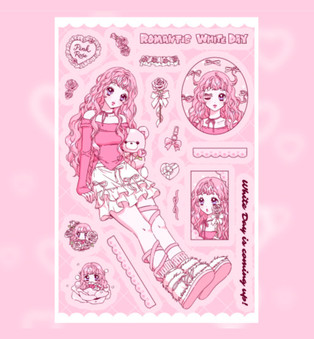 Pink Rose Seal Sticker