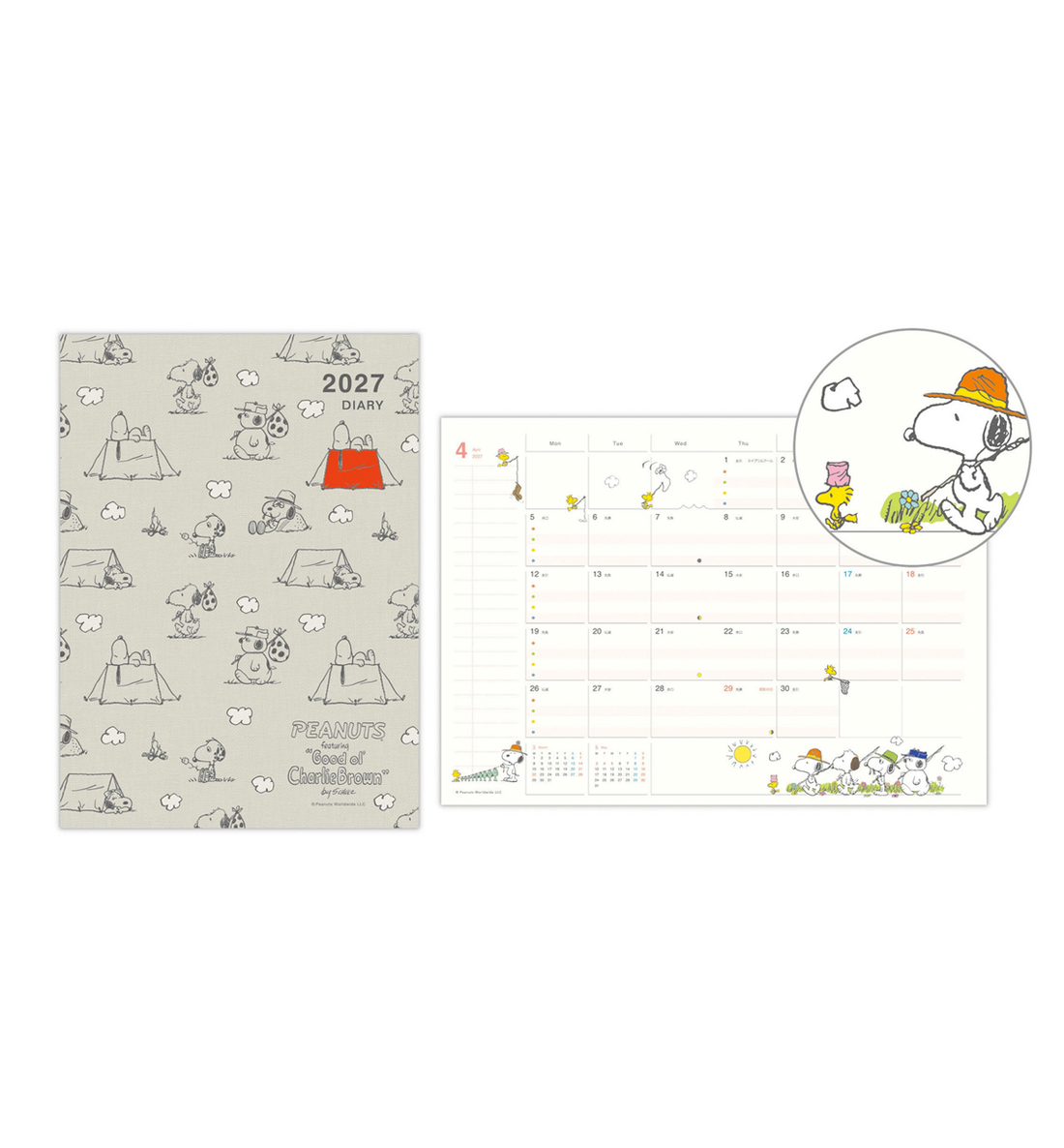 [JAPAN] 2027 Peanuts Snoopy A5 Monthly Planner [Camping]