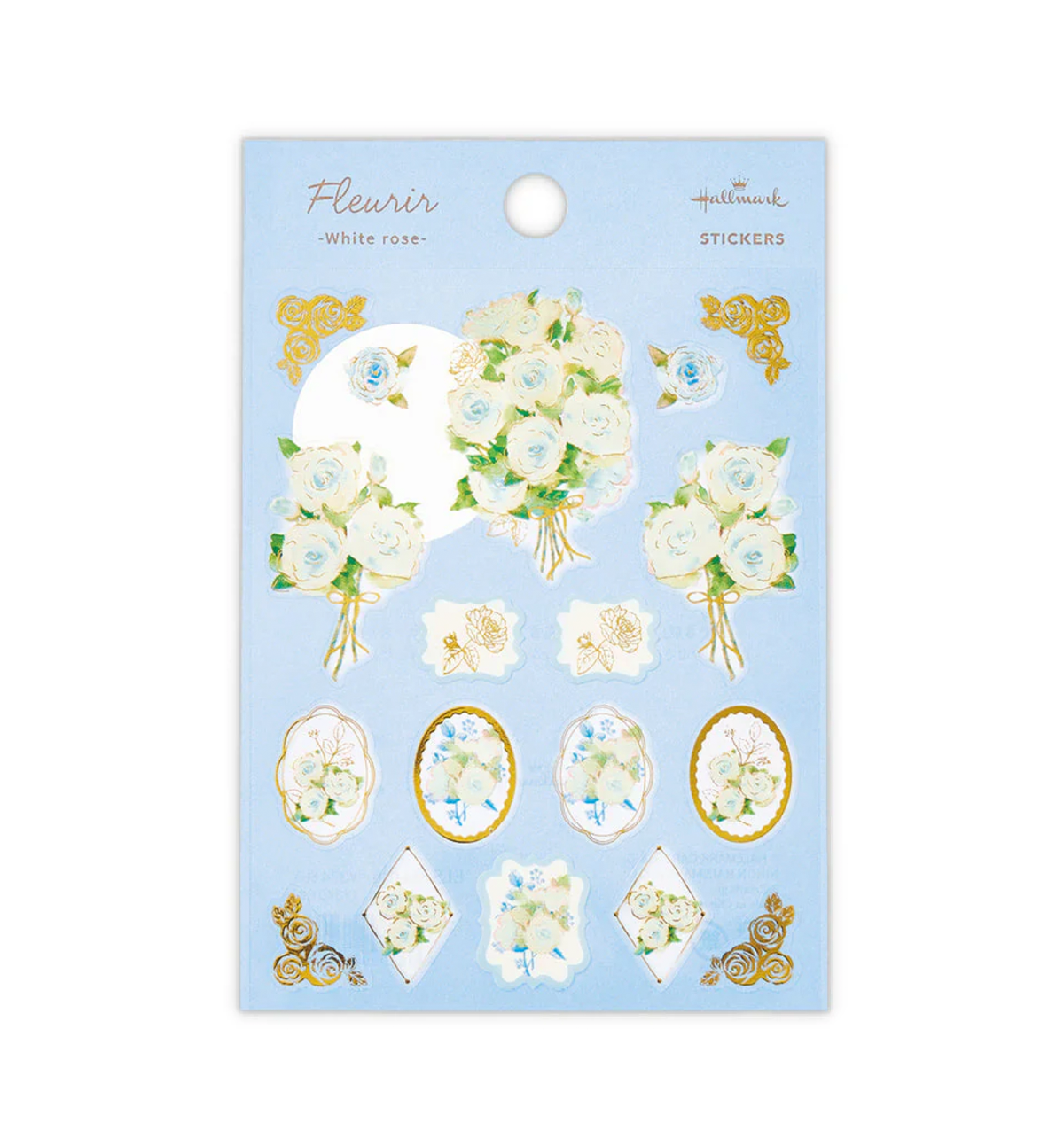 Fleuron Sticker White Rose Fleurir Series Sticker