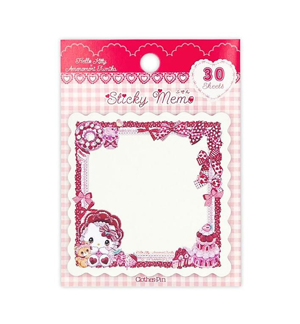 Sanrio × Amenomori Fumika Sticky Note [Hello Kitty/Lolita Sweetheart]