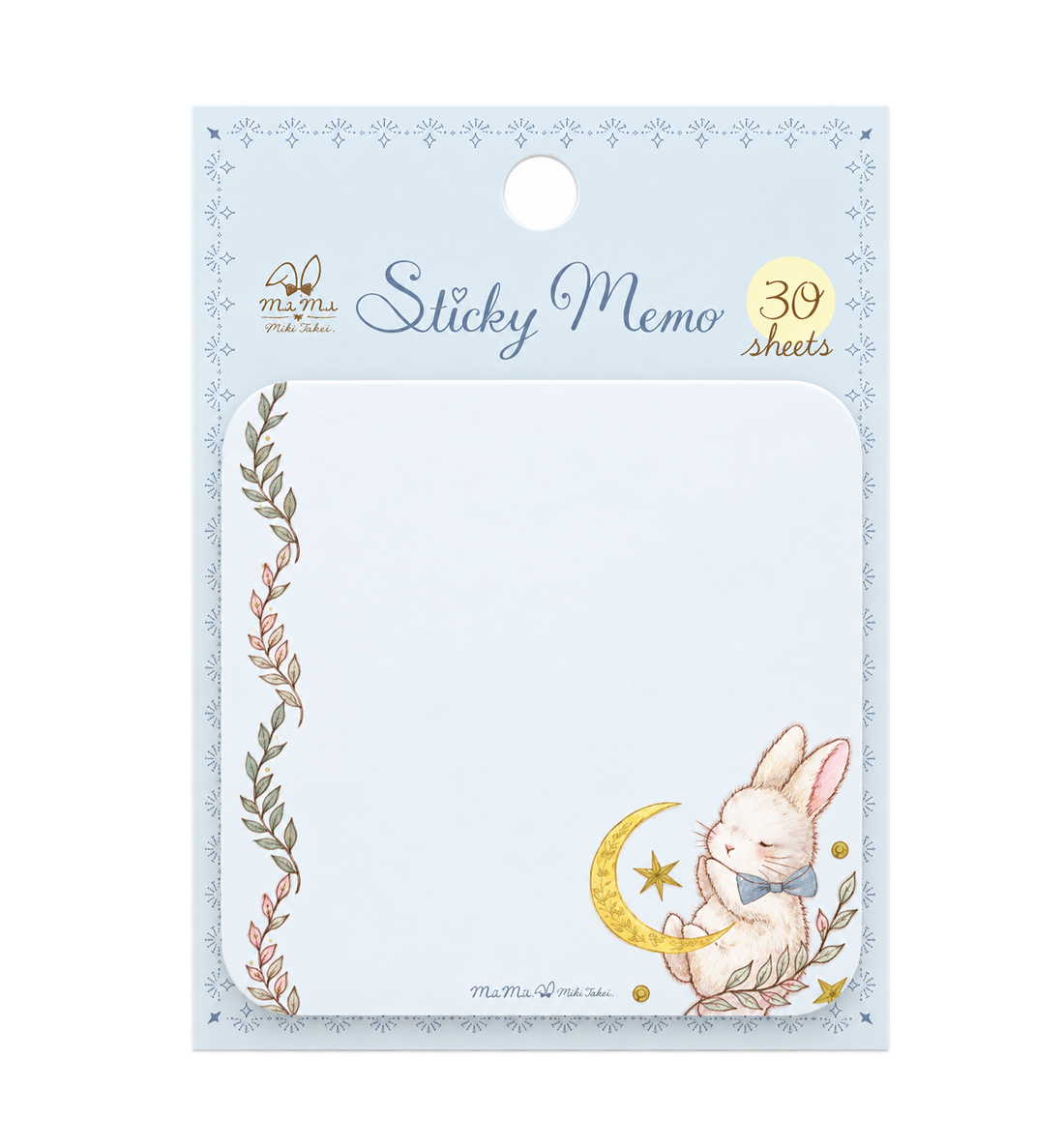 Clothes Pin x Miki Takei Sticky Note [Moon and Rabbit]