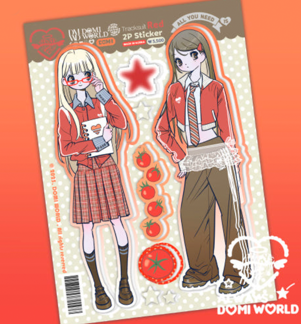 Sticker Aecb Domi World Tracksuit Red Sticker