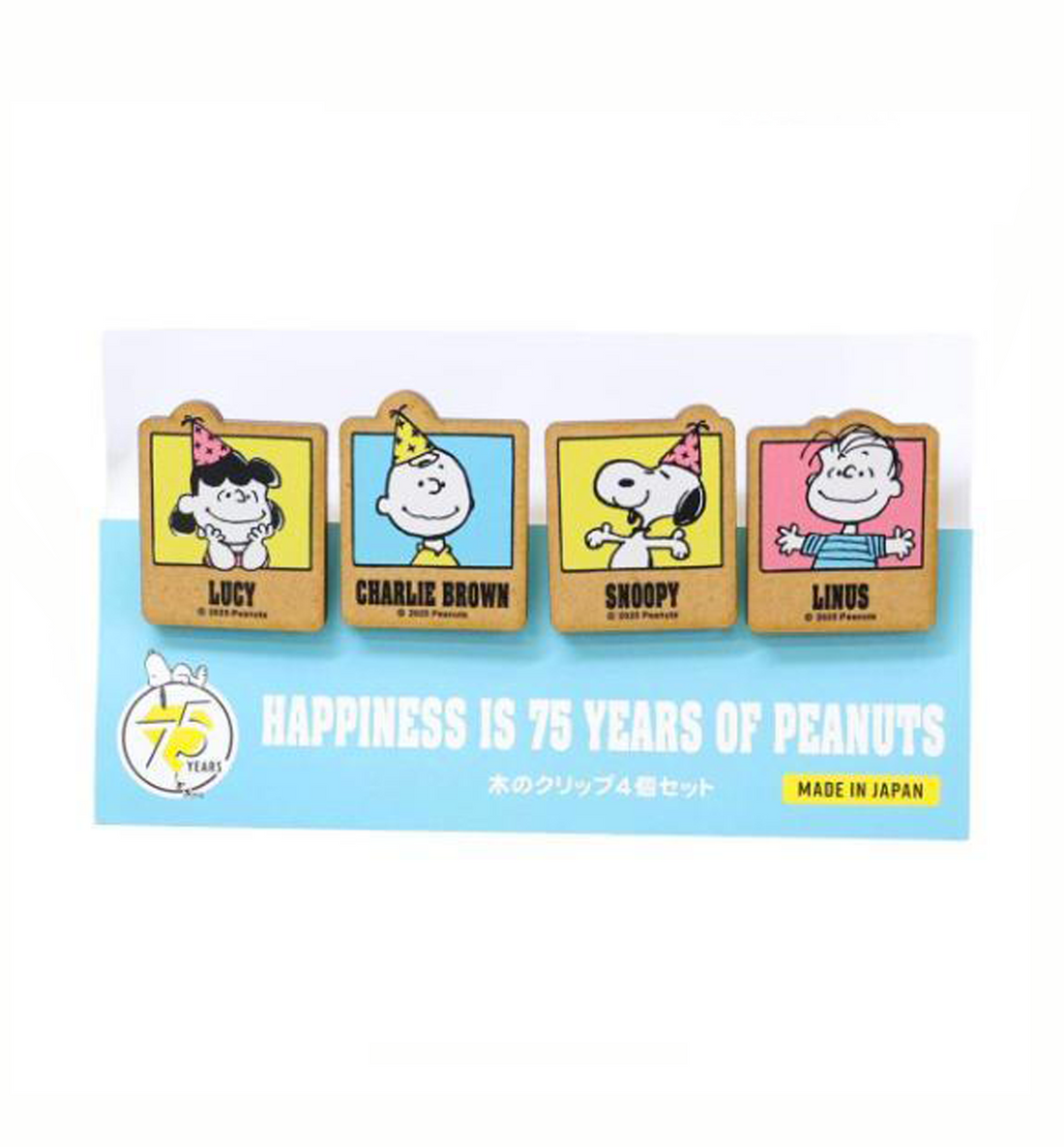 [JAPAN] Peanuts Snoopy 75th Anniversary Clip Set [Party Green]