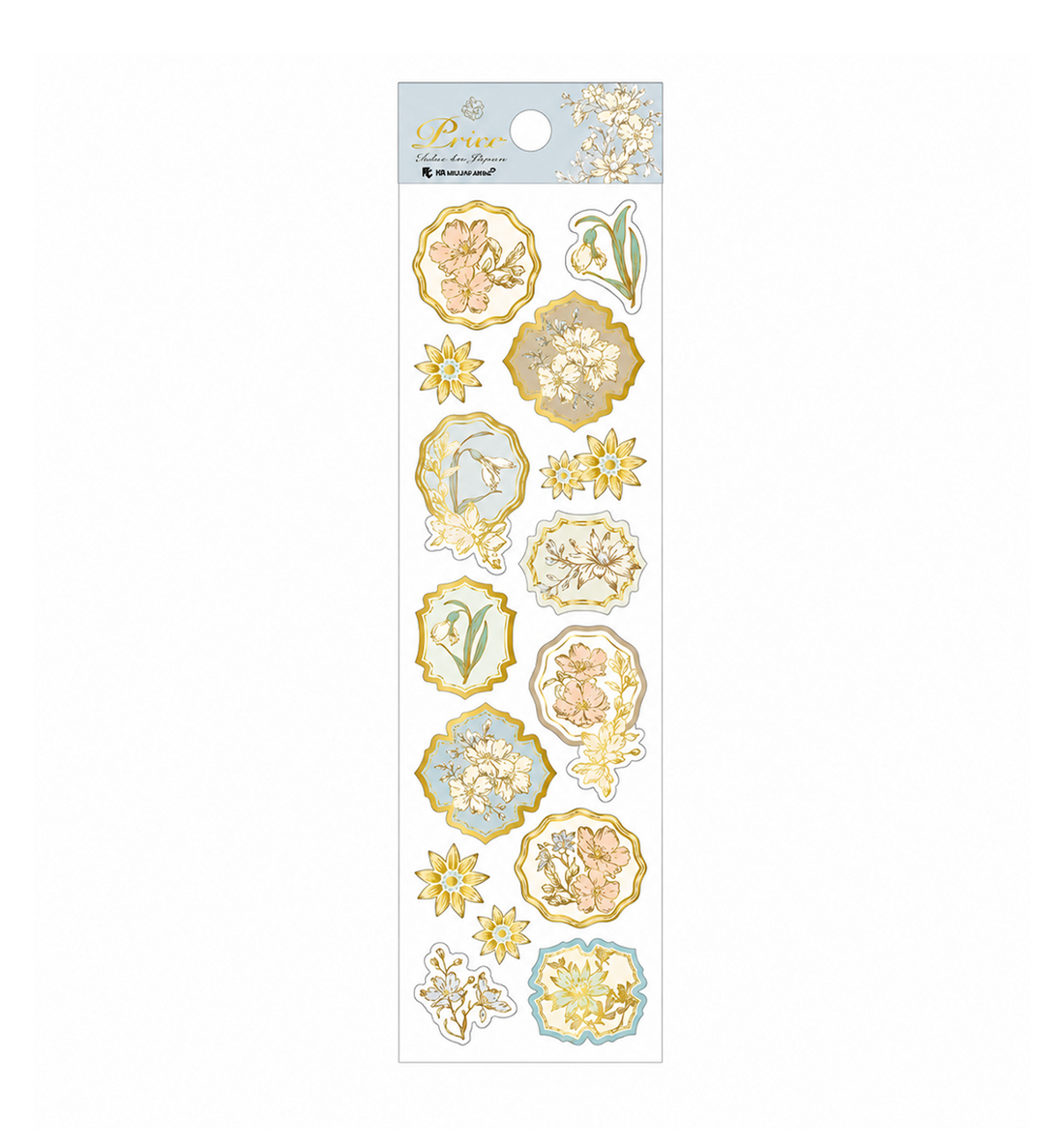 Prier Valse Des Fleurs Flannel Flower Seal Sticker [Gold Foild Stamping]