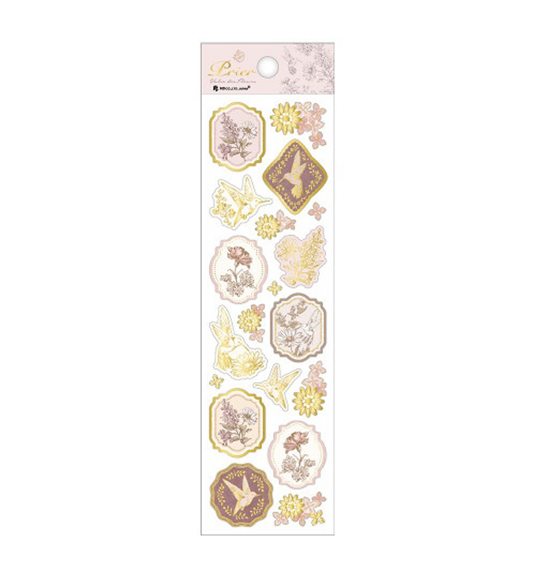 Prier Valse Des Fleurs Colibri Seal Sticker [Gold Foild Stamping]