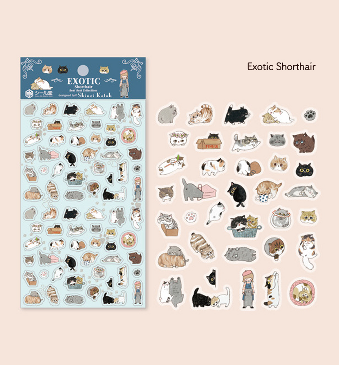 Shinzi Katoh Seal Sticker [Exotic Shorthair]