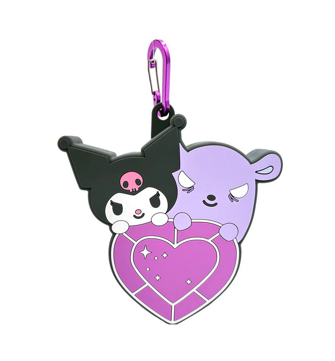[JAPAN] Sanrio Silicone Heart Hug Pouch With Carabiner [Kuromi]