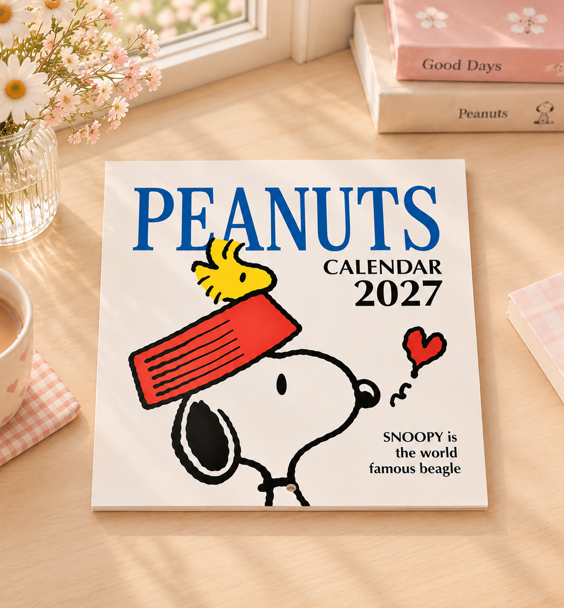 [JAPAN] 2027 Peanuts Snoopy Bi-Fold Wall Calendar [Snoopy & Woodstock]