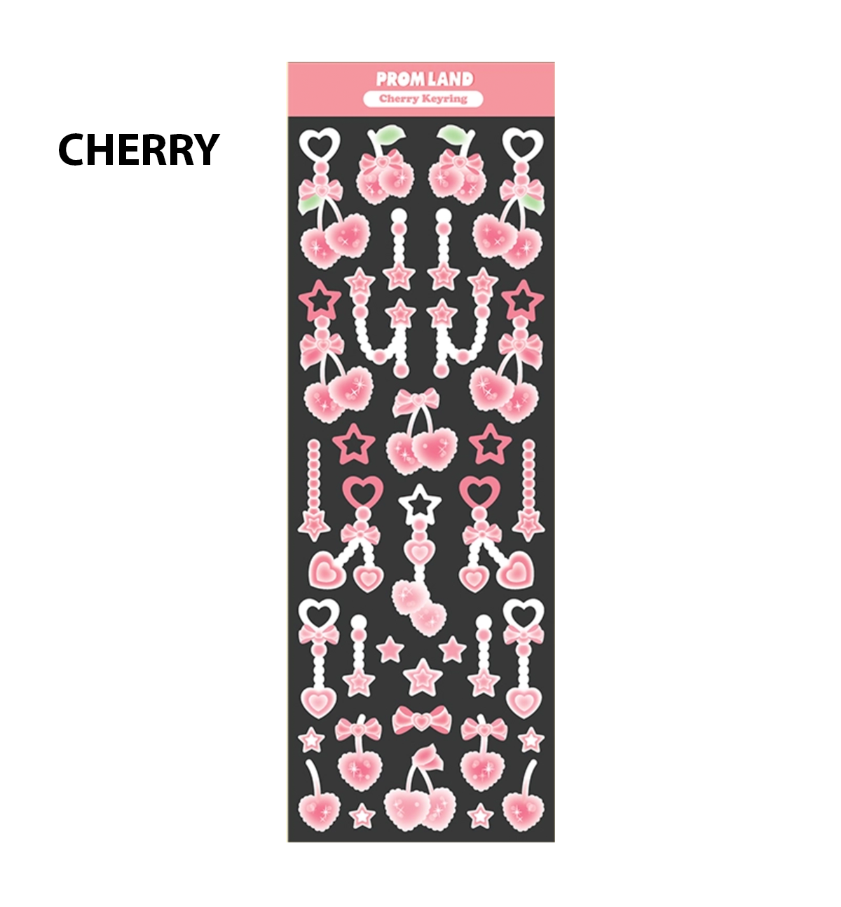 Cherry Pompom Keyring Seal Sticker