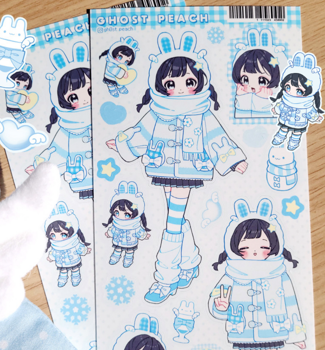 Winter Blue Bunny Seal Sticker