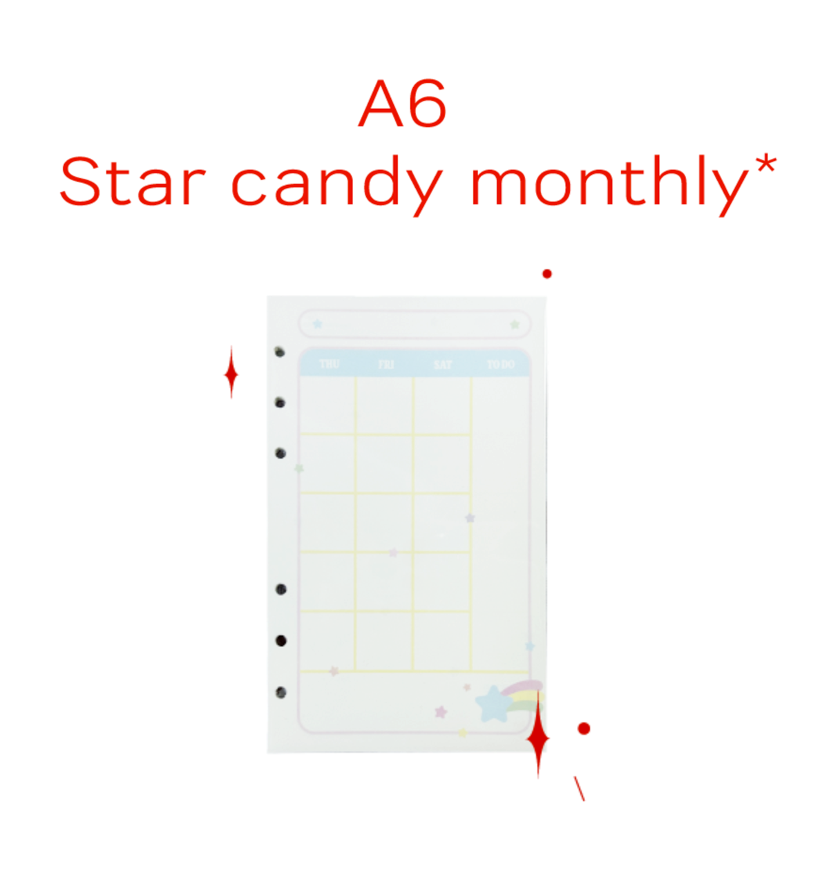 A6 Star Candy Monthly Paper Refill