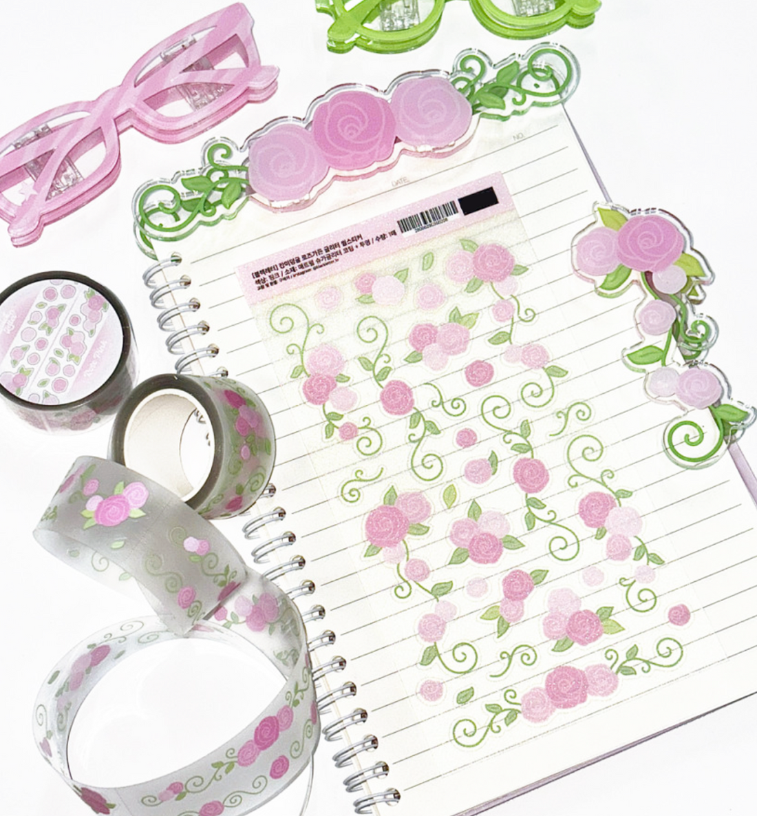 Rose Vine Rose Garden Glitter Seal Sticker