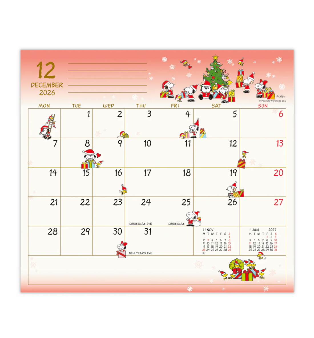 [JAPAN] 2026 Peanuts Snoopy Slim Monthly Planner [Rocking Horse]