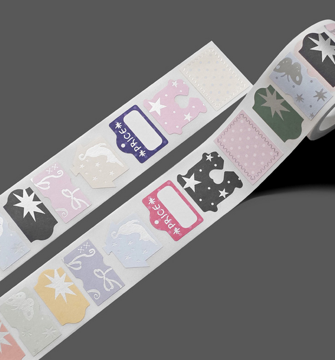 Silver Foil Label Kiss Cut Washi Tape