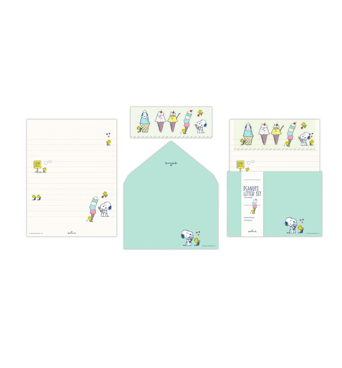 [JAPAN] Peanuts Snoopy Let's Have A Happy Journey Letter Set [Ice Cream]