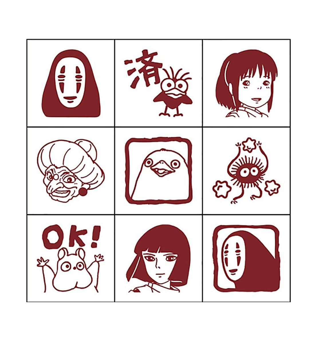 [JAPAN] Studio Ghibli Mini Stamps Set [Spirited Away - Kaonashi No Face]