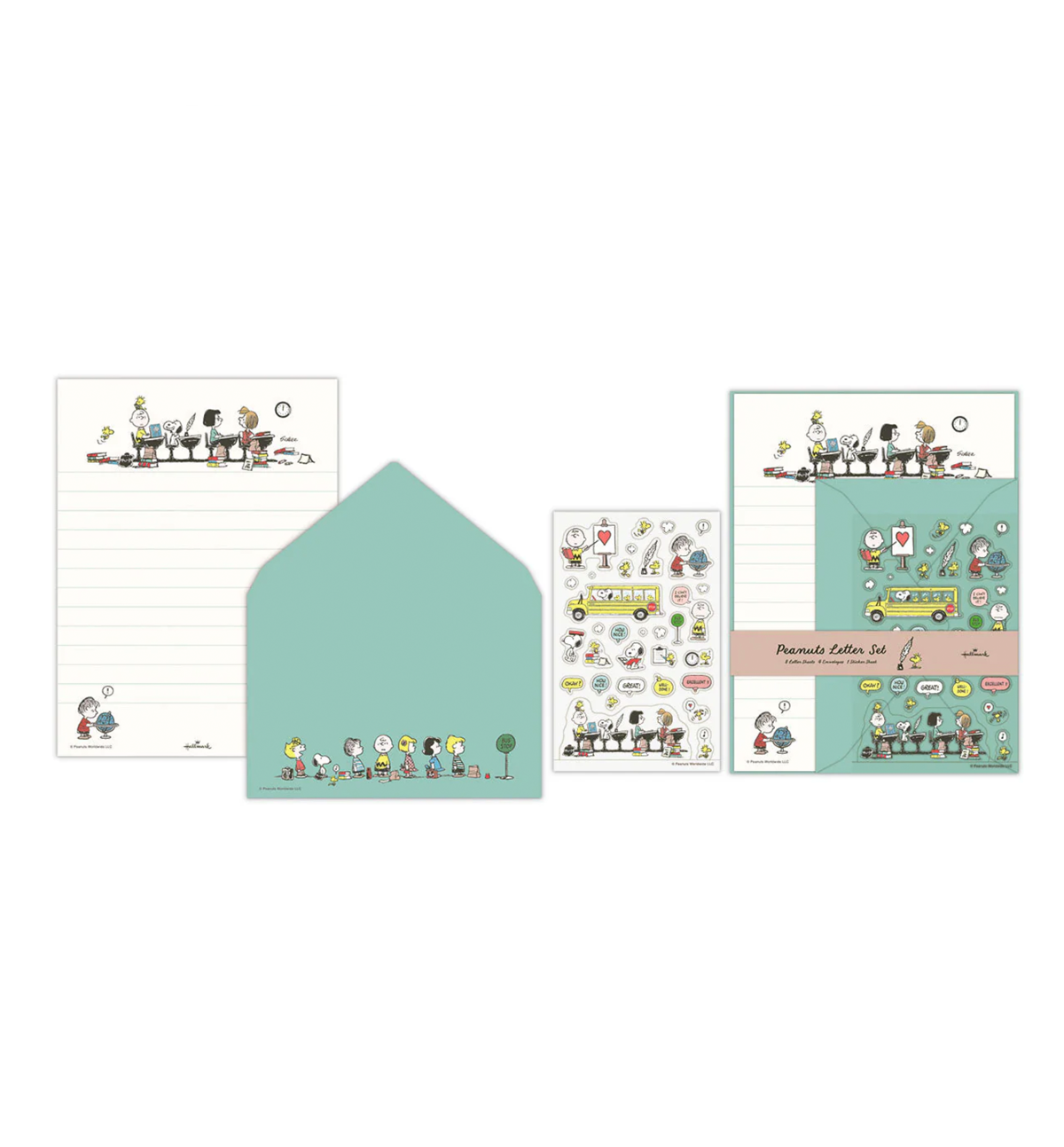 Peanuts Snoopy Stay Positive Letter Set [Green]
