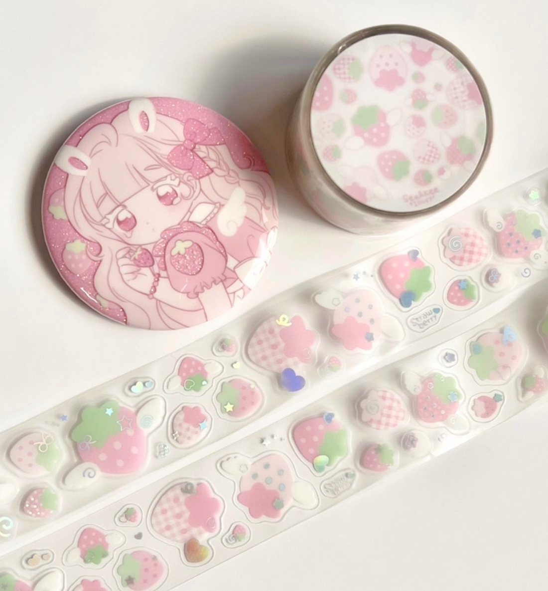 Angel Strawberry Kiss Cut Washi Tape