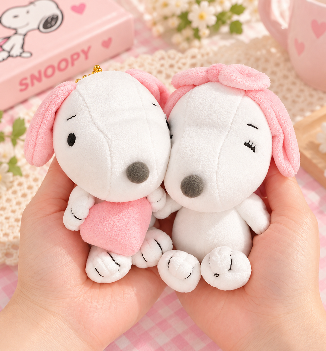 [JAPAN] Peanuts Snoopy Nikonui Plush Keyring [Snoopy & Bell]