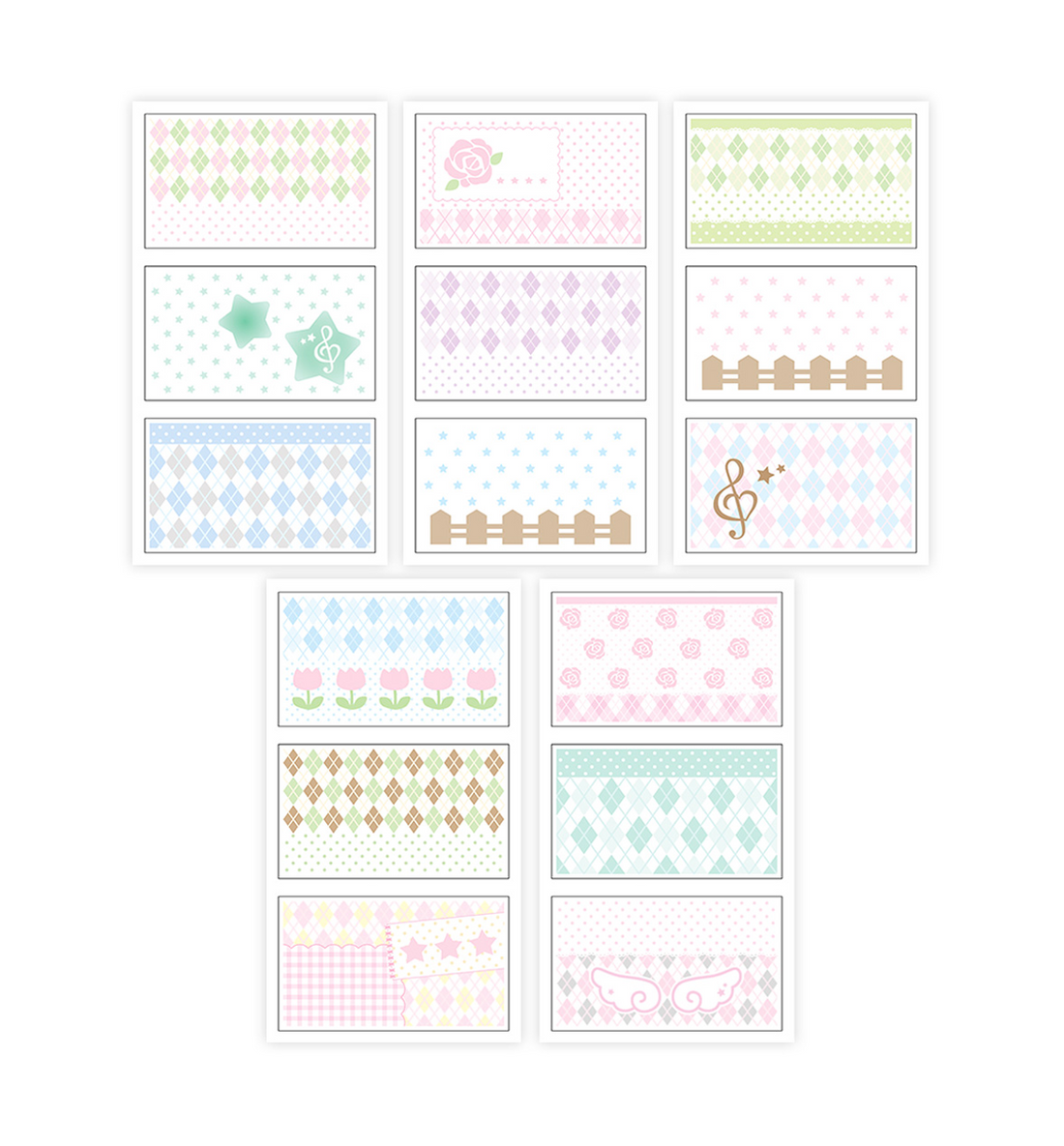 Argyle Die-Cut Sticker Paper Pack