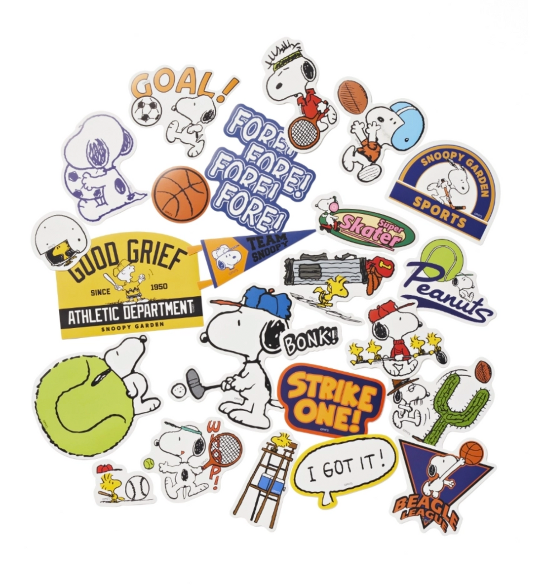 Peanuts "Sports Garden Edition" Scrap Sticker Pack [24 Pieces]