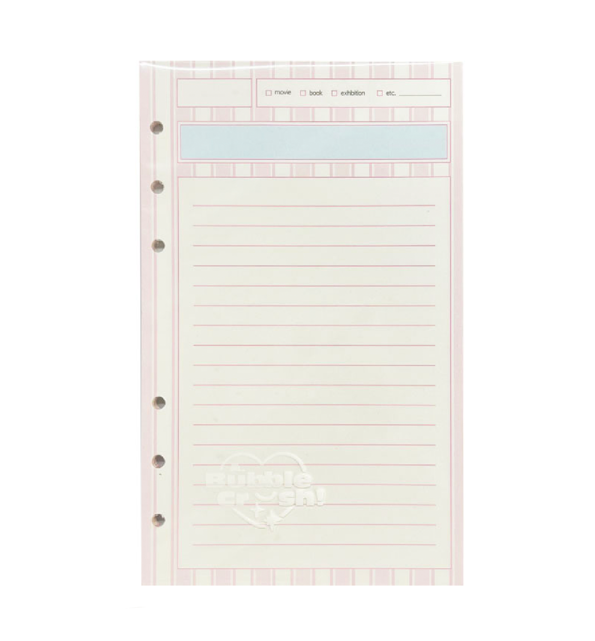A6 Review Note Paper Refill [Pink]