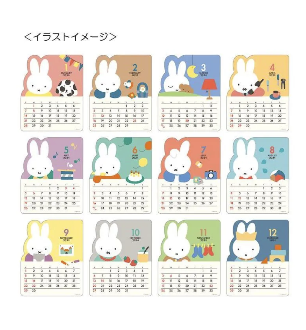 2024 Miffy Die Cut Desk Calendar