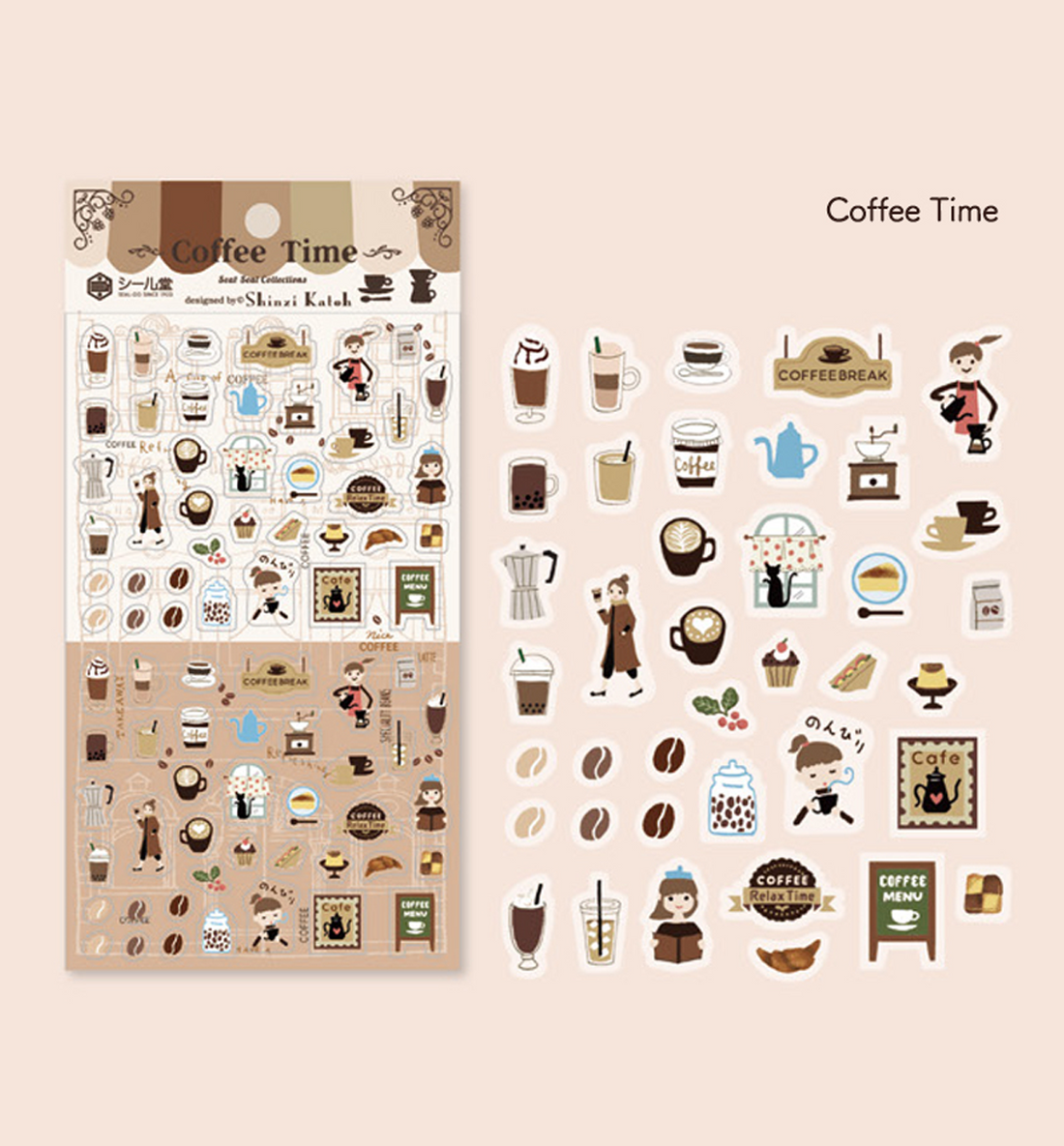 Shinzi Katoh Seal Sticker [Coffee Time]