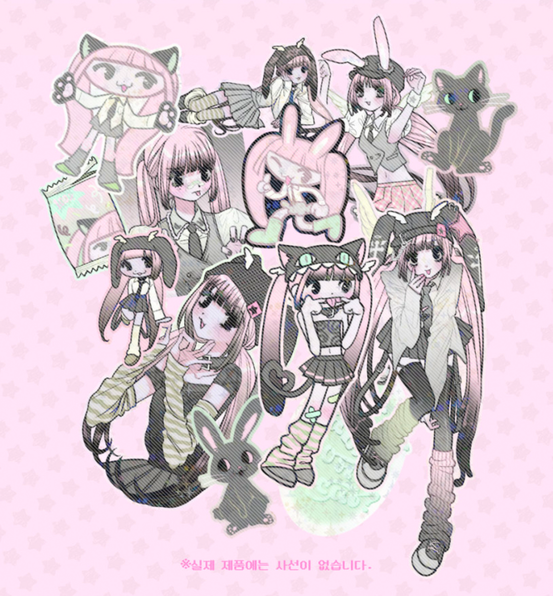 Domi World Rabbit & Cat Sticker Set