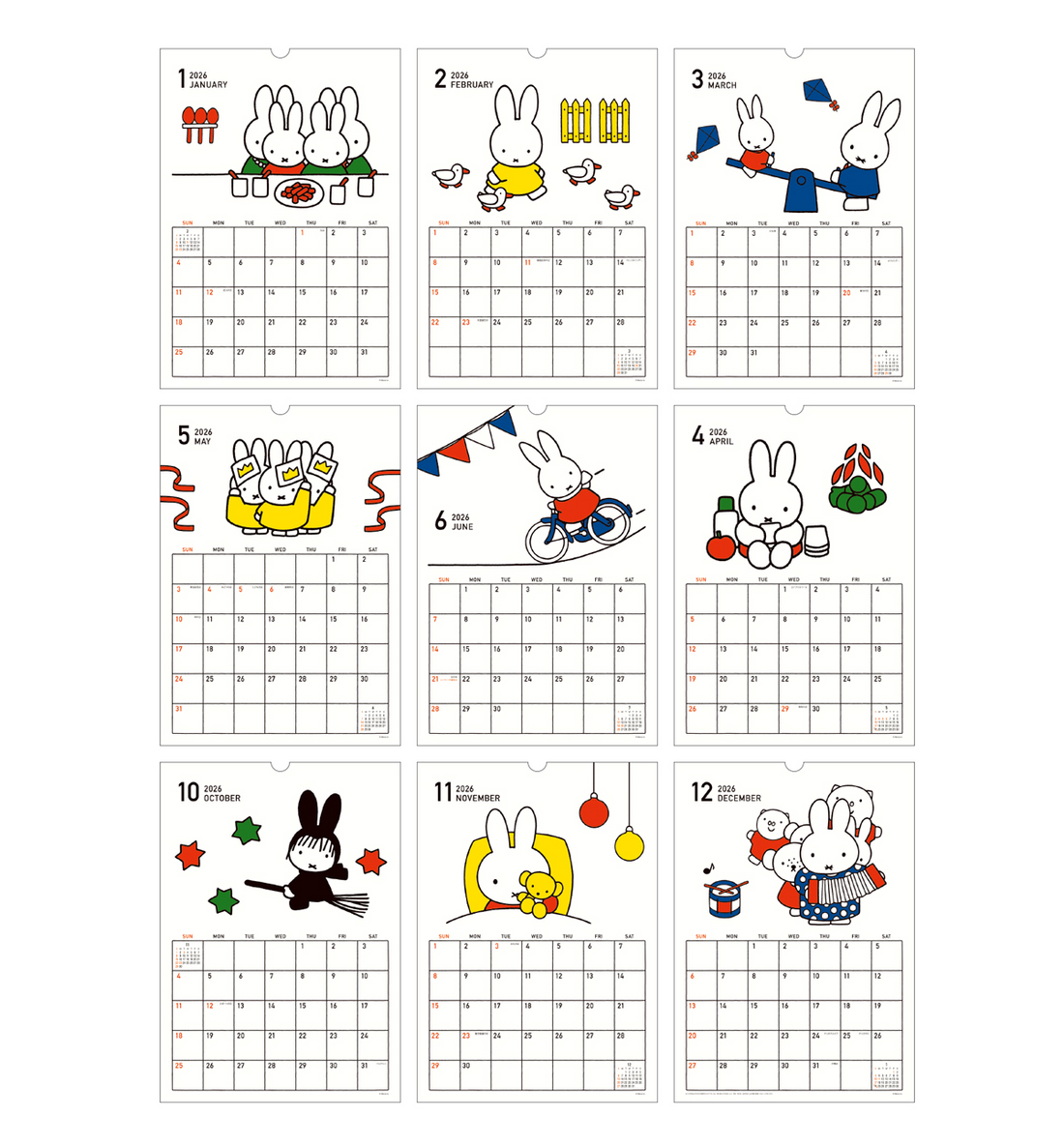 [JAPAN] 2026 Miffy Wall Calendar