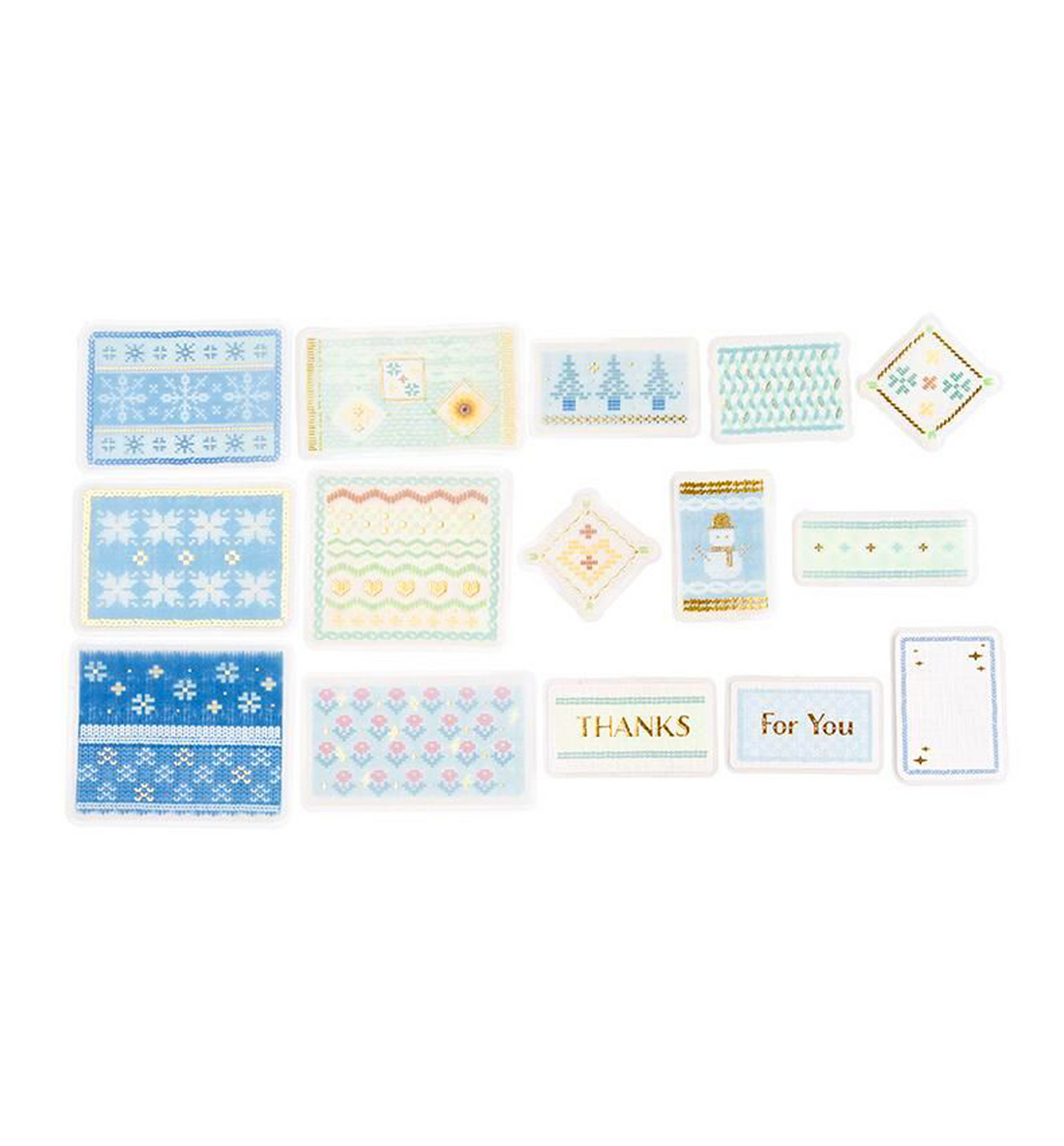 Nordic Knitting Blue Seal Sticker [Gold Stamping]