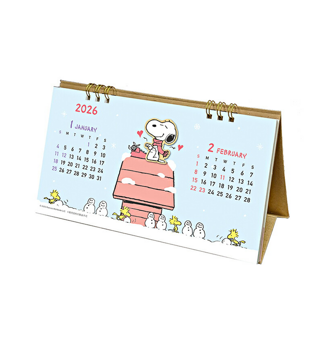 [JAPAN] 2026 Peanuts Snoopy Wood Parts Desk Calendar